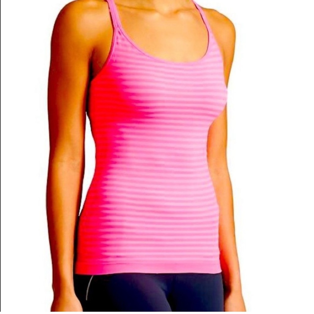Athleta Uptempo Y-Strap Yoga Tank Top Size Large Hot Pink